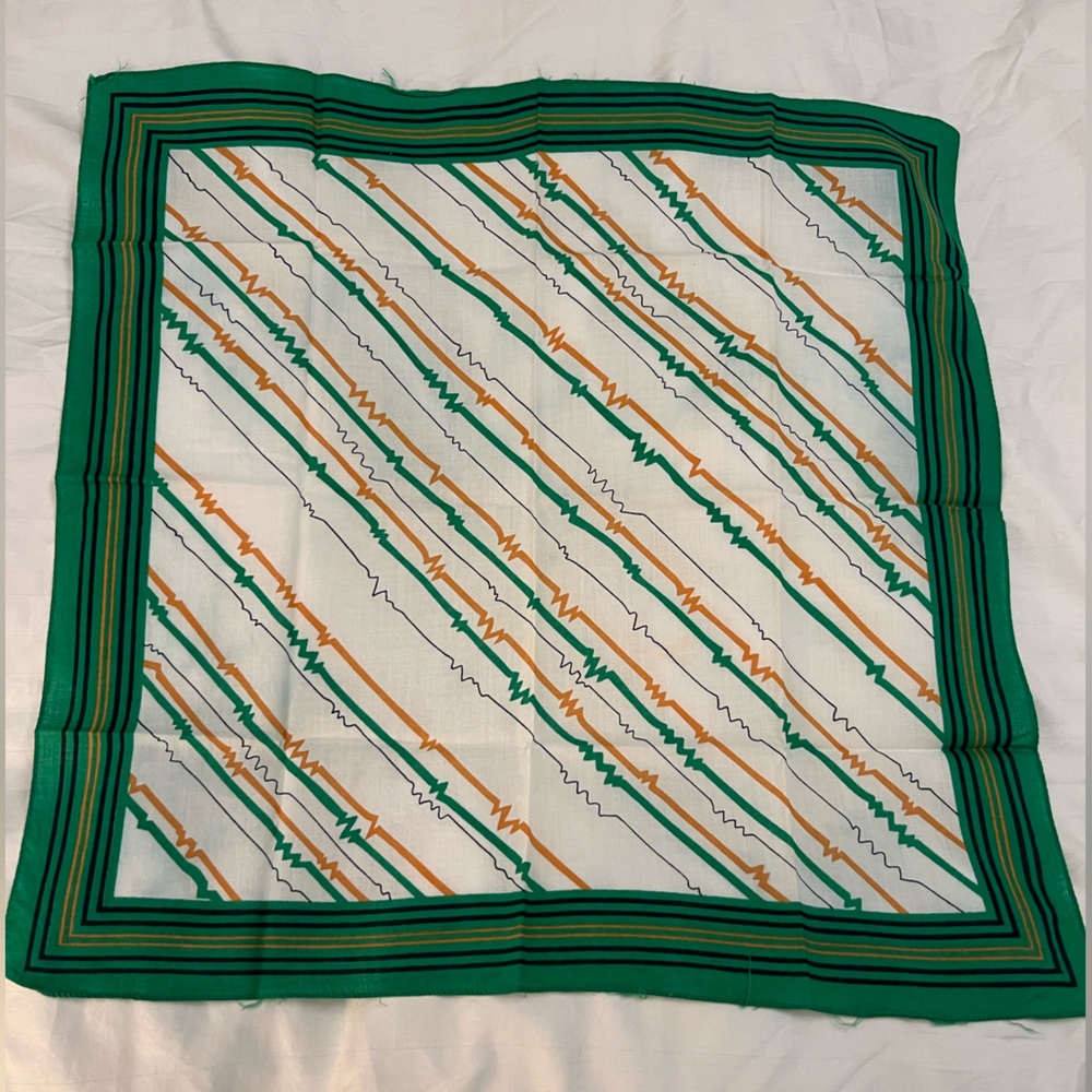 Green and Orange Striped Scarf